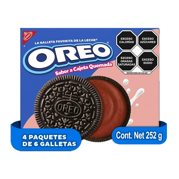 Galletas Oreo chocolate con relleno sabor cajeta 252 g