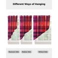 thumbnail image 4 of Red Purple Swag Valances for Windows, Modern Striped Plaid Abstract Oil Painted Rod Pocket Sheer Valances for Small Windows, Swag Toppers Light Filtering for Kitchen Living Room 2 Panels 36''x36'', 4 of 6
