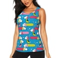 thumbnail image 2 of Uemuo Color Dachshund Dog Pattern Workout Tank Tops for Women Breathable Moisture-wicking tank top Sleeveless Running Loose Fit Yoga Tops Active Shirts Sports Gym Exercise, 2 of 9
