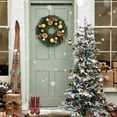 thumbnail image 6 of Adeeing Christmas Wreath 16 inches Indoor and Outdoor Xmas Wreath Decoration with Gold Ball Ornaments, Pine Cones for Front Door Window, 6 of 7
