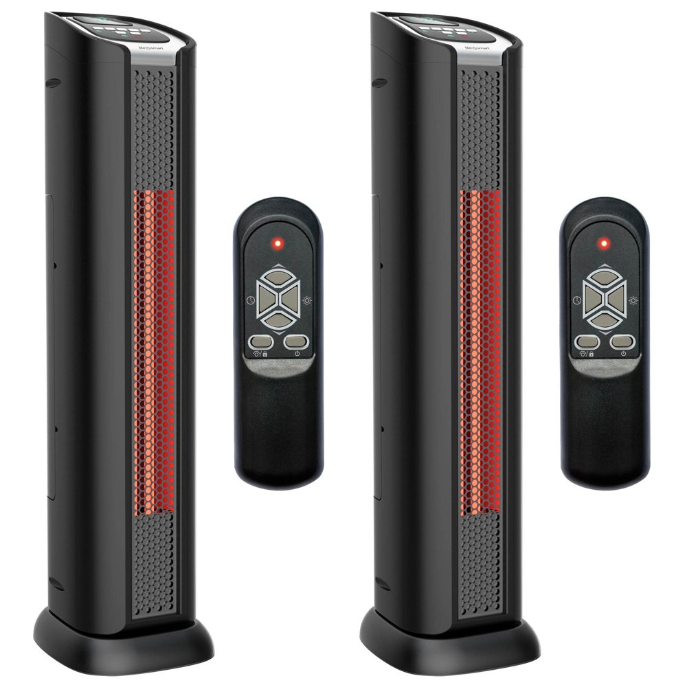 Lifesmart PCHT1053US 2 Element Infrared Portable Tower Space Heater Fan