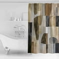 thumbnail image 4 of Abstract Black Brown Shower Curtains for Bathroom Waterproof Fabric Bath Curtains Decor Bath Tub Curtain Vintage Geometric Art Decorative Shower Curtain Sets with 12 Hooks, 72x72 Inch, 4 of 6