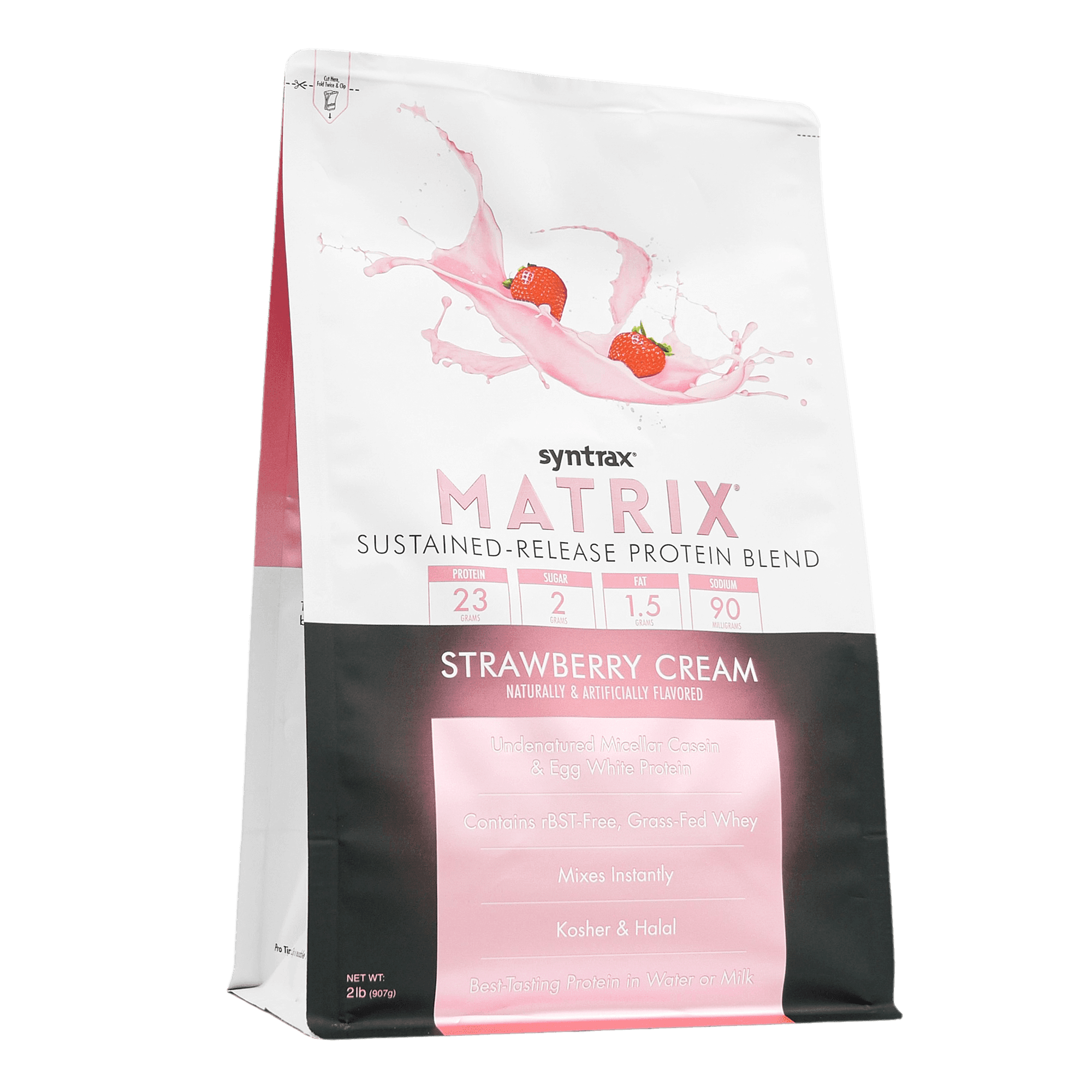 Syntrax Matrix Strawberry Cream Sustained‑Release Protein Powder Blend 2 lb