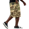 thumbnail image 3 of Cargo Shorts for Men Drawstring Elastic Waist Camouflage Shorts Summer Loose Causal Shorts with Multi-Pockets, 4XL, 3 of 6