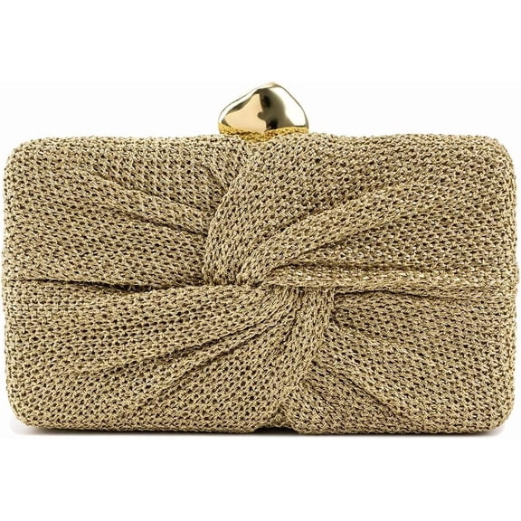 Evening Clutch Purses for Women Wedding Woven Bag with Metallic Clasp Designer Handbags for Cocktail Party Prom Bag