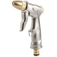 thumbnail image 1 of Pistola de riego de metal, pulverizador de pistola de agua de alta presión, resistente, para jardín, color plateado, 1 of 5