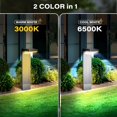 thumbnail image 4 of Solar Pathway Lights Outdoor 6Pack, 2 Color in 1 Motion Sensor Walkway Lights 400LM with Warm/Cool White, 12H Lasting, IP65 Waterproof Solar Landscape Lighting for Garden, Yard, 4 of 10