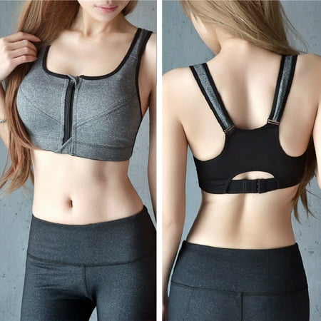 

TYMEIK Women High Impact Sports Bra Wirefree Padded Racerback Yoga Tank Tops Comfy Workout Bra for Running Gym Fitness
