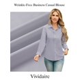 thumbnail image 6 of Vividaire Womens Button Down Shirts Long Sleeve Wrinkle Free Shirts Regular Fit Formal Work Blouses Dress Tops, 6 of 9