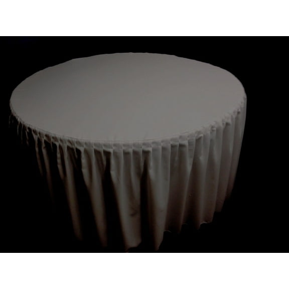 60" Round Pleated Table Cover Skirt Polyester w/ Top Topper tablecloth 18 COLOR", (Color: Grey)