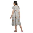 thumbnail image 2 of Moomaya Chemise de Nuit à Manches Courtes Imprimée pour Femmes avec Patte de Boutonnage, 2 of 5