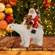 thumbnail image 4 of Bonita figurita de Papá Noel, adorno de estatua, escultura decorativa coleccionable, muñeco de Papá Noel para Navidad, vacaciones, sala de estar, mesa oso montando perfecl Figurilla, 4 of 8