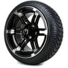 14" MODZ® Machined Black Aftershock Wheels & Tires Combo with Low Profile Tires