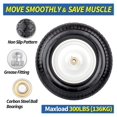 thumbnail image 3 of 4.80/4.00-8" Wheelbarrow Tire, 16" Flat- Solid Tire and Wheel, 3" Centered Hub, 5/8" Axle Bore Hole,for Garden Wagon Cart Trolley Dolly Lawn Mover Go Kart Replacement(2 Pack), 3 of 7