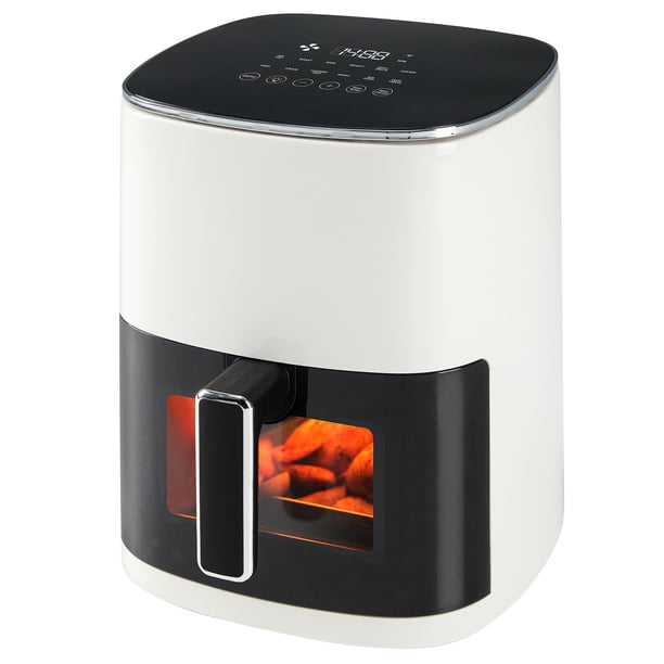 OLIXIS Air Fryer 6 Quart Capacity with Window Square Air Fryer 12-in-1 Air Fry, Roast, Reheat, Dehydrate, Bake, Steam with 400F, Beige