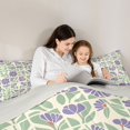 thumbnail image 5 of jejeloiu Retro Floral 7 Pieces Full Size Bedding Sets For Girls,Mid-Century Pattern Full Size Bed in a Bag,Purple Green Cream,Light Gray Reversible, 5 of 7