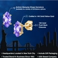 thumbnail image 2 of Gem Stone King 14K Yellow Gold Blue Tanzanite Doble Notch Stud Earrings for Women Men | 1.02 Cttw | Gemstone December Birthstone | Marquise 8X4MM, 2 of 6