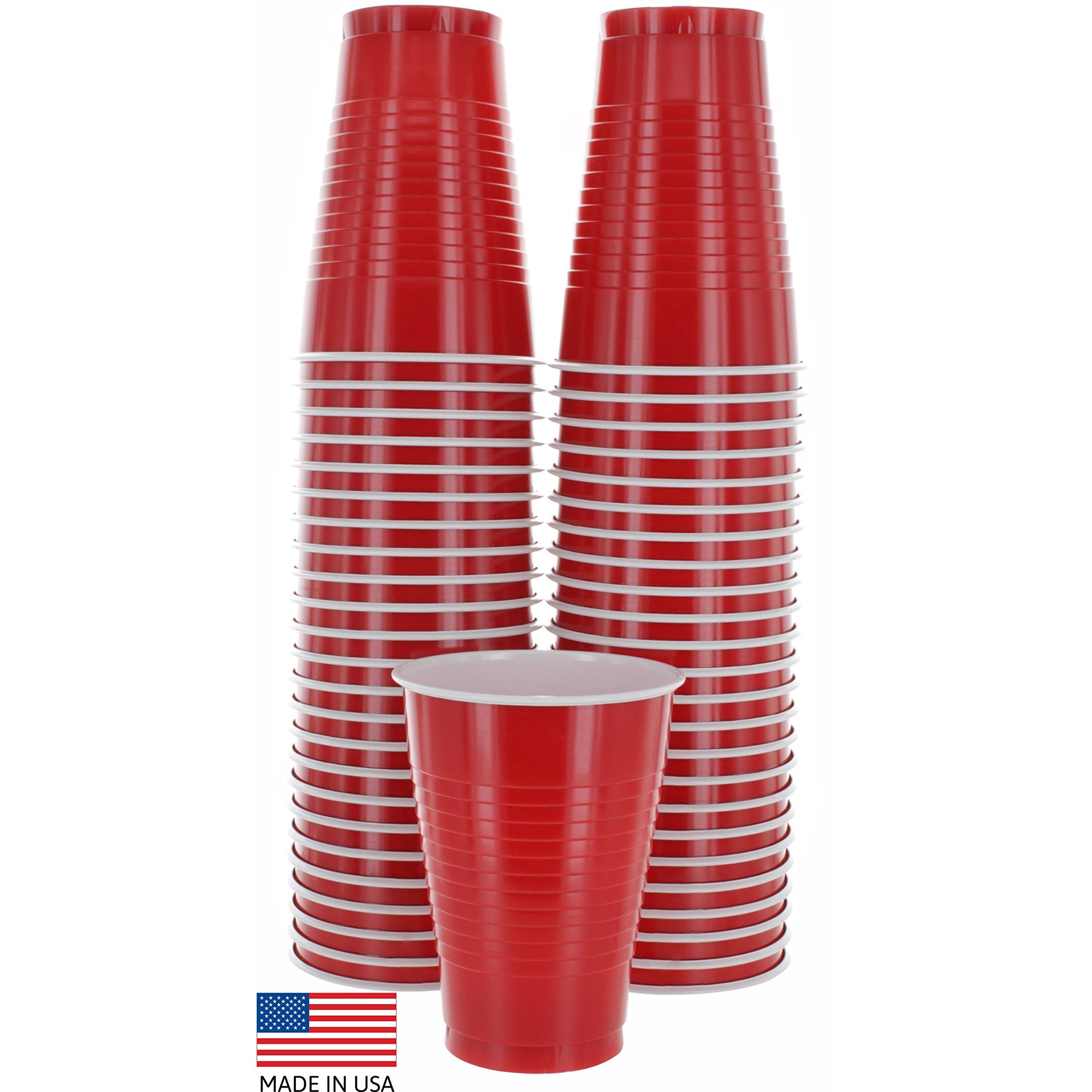 Red American Plastic Party Cups 450ml / 16oz – Pack of 50