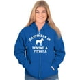 thumbnail image 4 of Happiness Loving A Pitbull Rescue Dog Unisex Fleece Graphic Zip Up Hoodie Brisco Brands 2X, 4 of 6