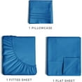 thumbnail image 3 of CGK Linens 3-Piece Ultra Soft & Comfy Hotel Luxury Sheet Set - Twin Size Cooling Bed Sheet Fits 8"-16" Mattresses, Royal Blue, 3 of 7