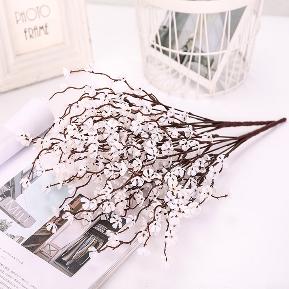 Artificial Cherry Spring Plum Peach Blossom Branch Flowers Tree Modern Decor EAX