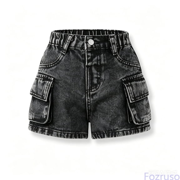 Fozruso Girls Denim Shorts For Kids – Comfortable Short Bottoms For Everyday And Casual Wear Denim Short for Casual School(Blue)