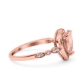 thumbnail image 3 of Pear Teardrop Art Deco Ring Rose Tone Morganite CZ 925 Sterling Silver Size 8, 3 of 7