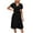 Black, variant on QUYUON Wrap Dress for Women Midi Dresses for Women V-Neck Short Sleeve Ruffle Mid-Length Dress Wedding Guest A-Line Evening Party Vintage Cocktail Dress Beach Sundress Style D-1704 Dark Blue S