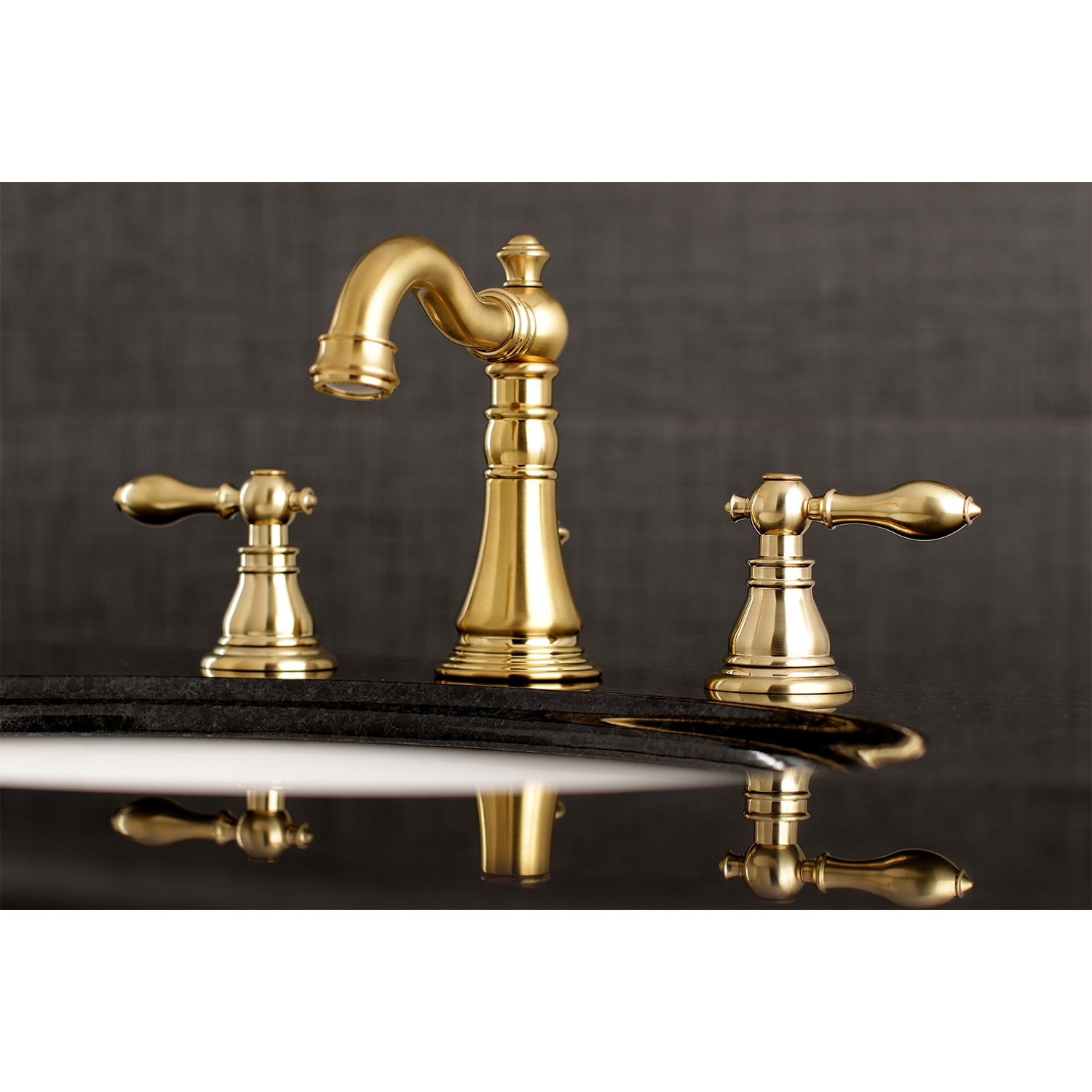 Kingston Brass KB962FL Widespread Bathroom Faucet, Polished Brass