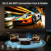 Projector with WiFi and Bluetooth 4K Supported, Upgraded Outdoor Movie Projectors Native 1080P FHD 12000L, Video Proyector for Home Theater, Compatible w/HDMI/USB/iOS/Android/Windows/TV Stick