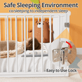 thumbnail image 3 of Queen Montessori Floor Bed with 20.6" High Safety Fence& Anti Collision Cotton, Metal Floor Bed with Slats, White, 3 of 7