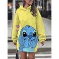 thumbnail image 3 of Sudadera con capucha de Disney Stitch para mujer, vestido de suéter informal de calle, moda de viento Simple, regalo de cumpleaños, Top nuevo, 3 of 4