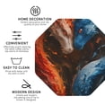 thumbnail image 3 of Pofeuu Red And Blue Fire Dragon F Print Coasters for Drinks, 4Pack PU Leather Coasters, Bar Drink Coasters for Tabletop Protection, Furniture from Damage-Octagon, 3 of 6