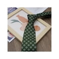 thumbnail image 4 of 1pc Men's Dark Green & Yellow Small Flower 100% Polyester Handmade Tie, Suitable For Formal And Daily Business Wear, 4 of 4
