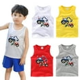 thumbnail image 2 of Chenyin Toddler Baby Boys Summer Tanks Soft Cotton Sleeveless Tops Cartoon Printing Undershirts for Kids 1-8 Years, 2 of 9