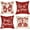 Red, variant on Christmas Believe Noel Decorative Throw Pillow Covers 18x18 Set of 4, Xmas Ornament Jingle Bell Red Patio Outdoor Pillowcase, Joy Peace Love Snowflake Winter Holiday Cushion Case Home Decor