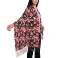 thumbnail image 4 of Honeii Rose Flowers Print Scarf Oversized Scarf Tassel Fall Winter Thick Scarf Warm Shawl Women,Women's Scarves & Wraps, 4 of 8