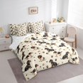 thumbnail image 2 of Manfei Cute Pug Twin Bedding, Dachshund Paw Print Bedding Comforter Set, Offwhite Brown, Reversible, 7-Piece, 2 of 6