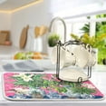 thumbnail image 5 of Yayeee Dish Drying Mat for Kitchen Counter 16"x18" Microfiber Absorbent Pad, White Vibrant Flowers, 5 of 7