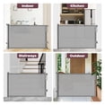 thumbnail image 6 of Retractable Gates 2 Pack  55" Wide Dog Gate Indoor 34" Tall For Stairs Doorways Hallways Deck Pet Safety Outdoor Homee Grey, 6 of 8