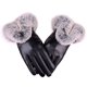 thumbnail image 5 of Guantes de pantalla táctil de invierno para mujer, de cuero, para estudiantes, para ciclismo al aire libre, abiertos, con forro polar, gruesos, a prueba de frío, impermeables, cálidos guantes de, 5 of 5