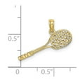 thumbnail image 2 of FJC Finejewelers 10 kt Yellow Gold Solid Polished 3-D Tennis Racquet Charm 7 x 23 mm, 2 of 7