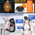 thumbnail image 4 of Mochila de Senderismo IGOLUMON 60L Impermeable para Camping Negra, 4 of 7