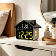thumbnail image 4 of CaiYueKe House Shaped LED Alarm Clock, Large Display Digital Clock with Night Light, Multi-Functional Electronic Clock, Dual Alarm Clock with Snooze, USB Powered Desk Clock, Bedside Table Clock, 4 of 6