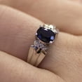 thumbnail image 3 of 14k White Gold Oval Sapphire And Diamond Ring, 3 of 8