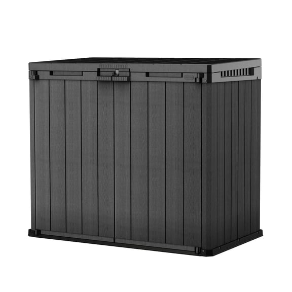 Keter Darwin 240L Store-It-Out, Compact & Portable Resin Outdoor Storage Lockable Deck Box, Grey