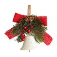 thumbnail image 3 of Rustic Christmas Bell Ornament - Metal Hanging Bell with Pine Needles, Berries, and Bow for Tree & Decor, Christmas Bell Ornaments Rustic Hangable Metal Bell With Pines Needles Berries, 3 of 6