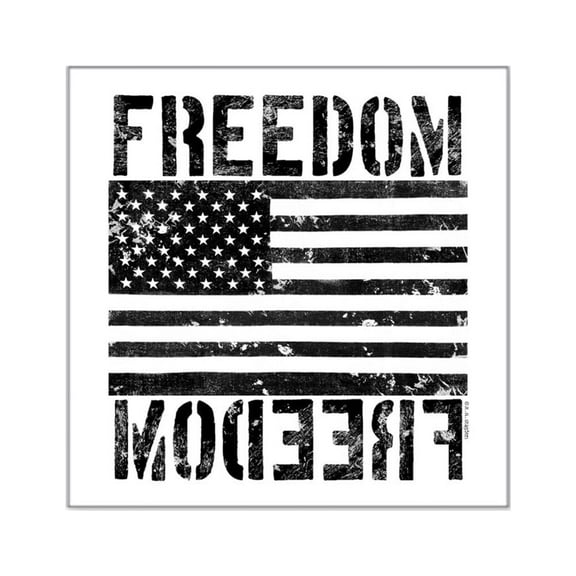 CafePress - Freedom US Flag Square Sticker 3 X 3 - Square Sticker 3" x 3"