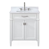 Tennant Brand 30" Modern White Bathroom Vanity with White Quartz Top