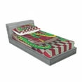 thumbnail image 3 of Cartoon Bedding Set with Sheet & Covers, Video Game Design Inside the Castle with Dragon Fantasy World Medieval Illustration, Printed Bedroom Decor 2 Shams, 4 Sizes, Ruby Green, by Ambesonne, 3 of 3
